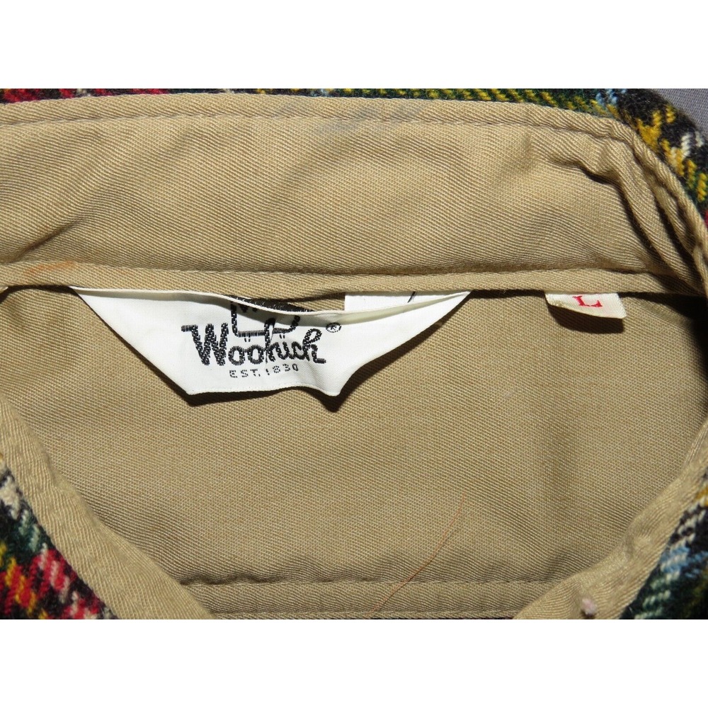 Men's Vintage WOOLRICH Long Sleeved Plaid Wool Blend Button Up Shirt‎ Large - Picture 7 of 8